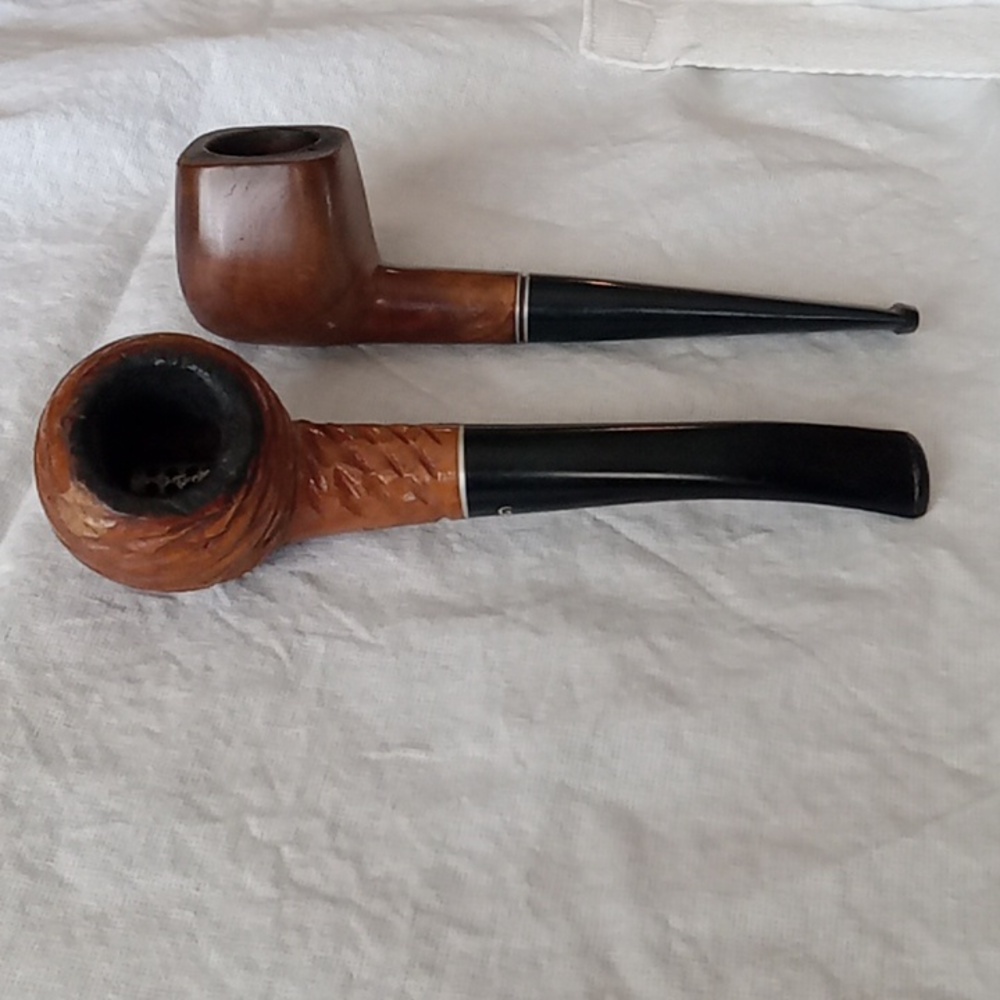 Lot Of 6 Estate Tobacco Pipes With Walnut Stand - Picture 2 of 6